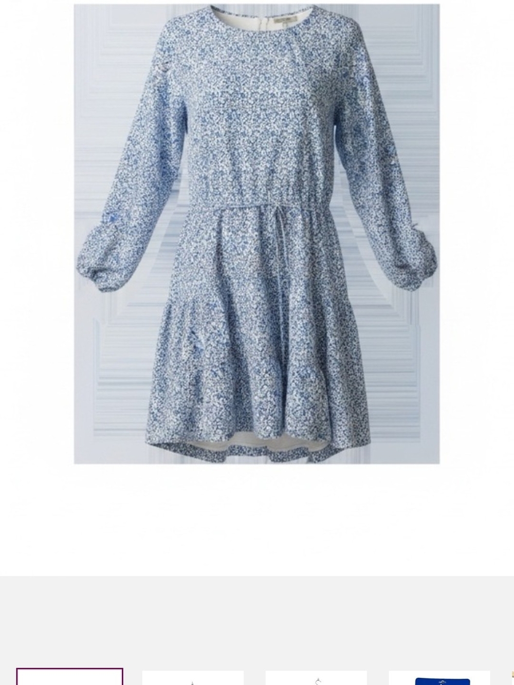 NWT Draper James Blue and White Floral Tiered Dress